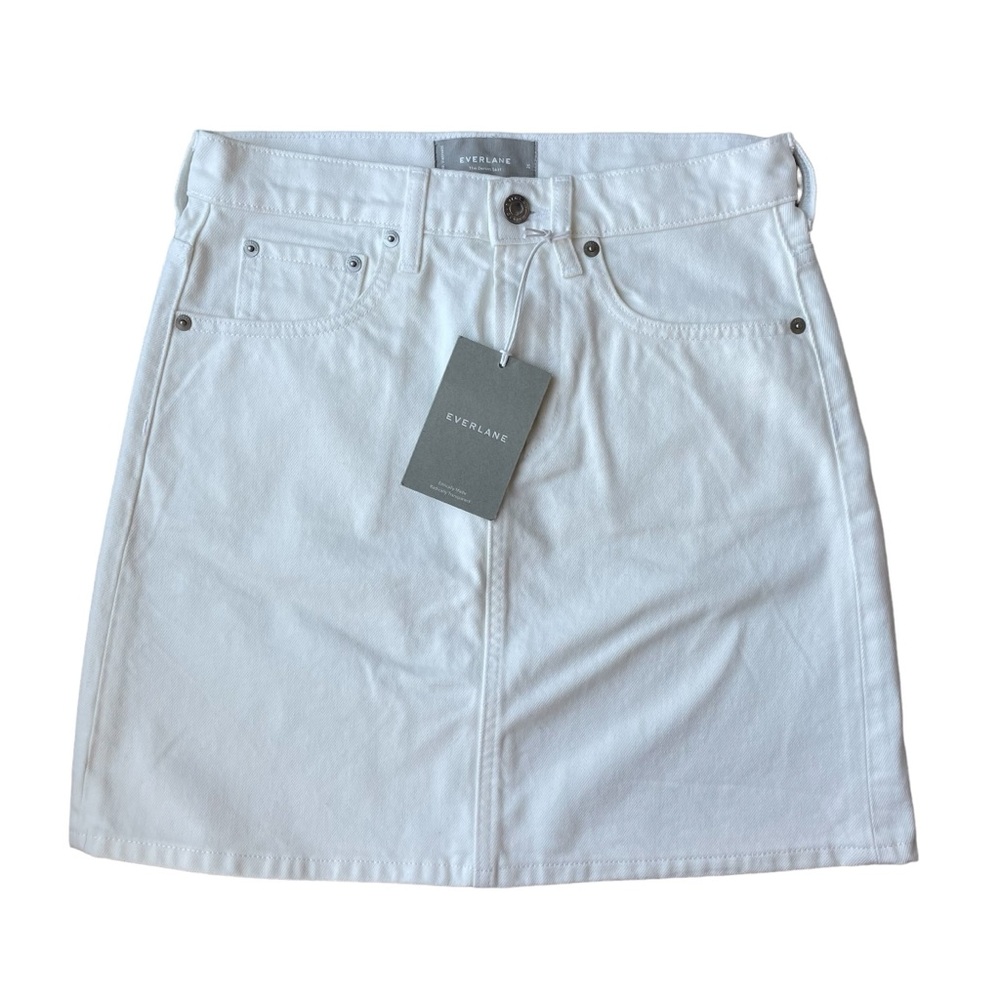 Everlane White Denim Mini Skirt Bone White XS NWOT
